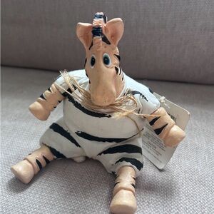 Russ Berrie Country Folks Doll Figurine w/Hang Tag “Zeke” Zebra Bean Bag NWT